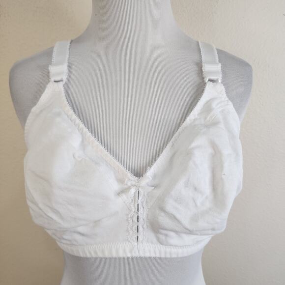 Bali Double Support Cotton Wirefree Full Figure Bra 3036 White 40C - Picture 1 of 5